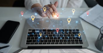 Keyboard with global map overlay