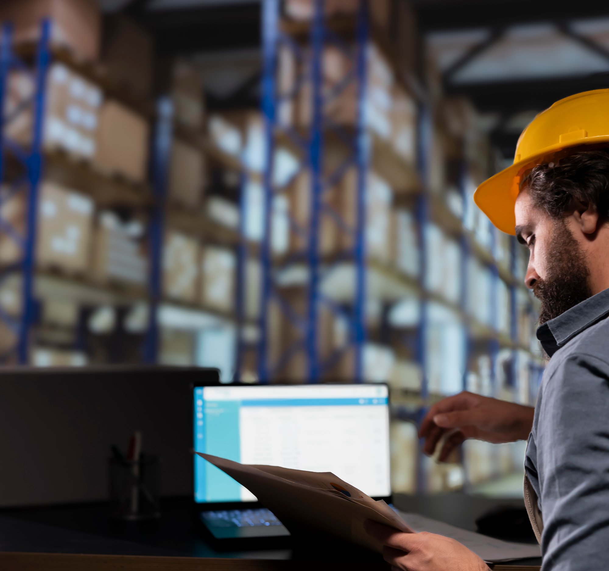 industrial-employee-reviewing-cargo-shipment-details-files industrial-employee-reviewing-cargo-shipment-details-files