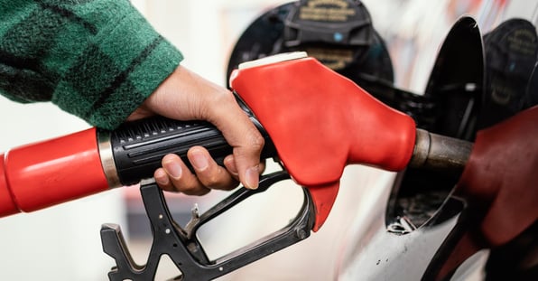 Man pumping diesel fuel