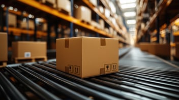 parcel on a conveyor