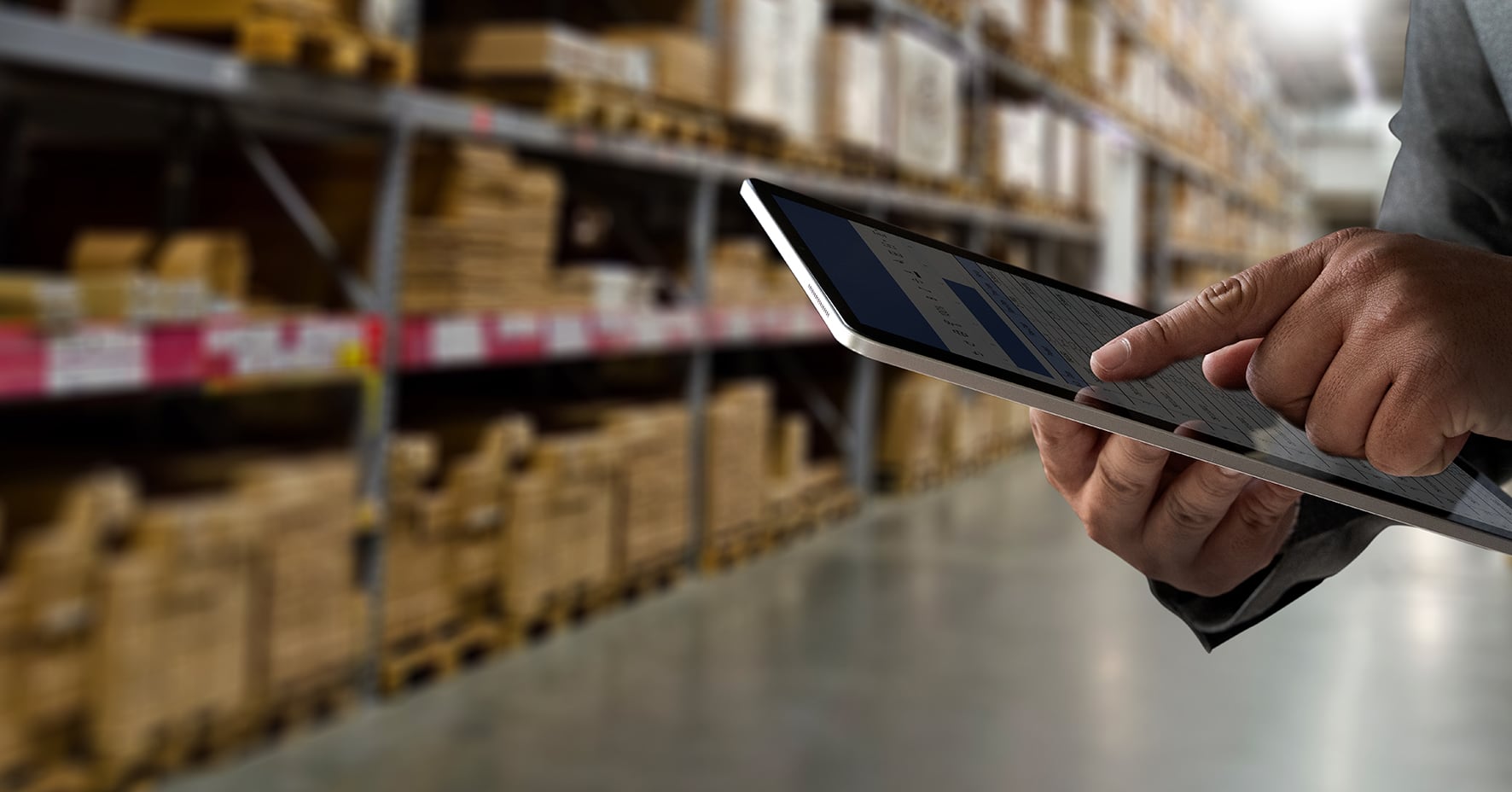 Reviewing freight spending on a tablet