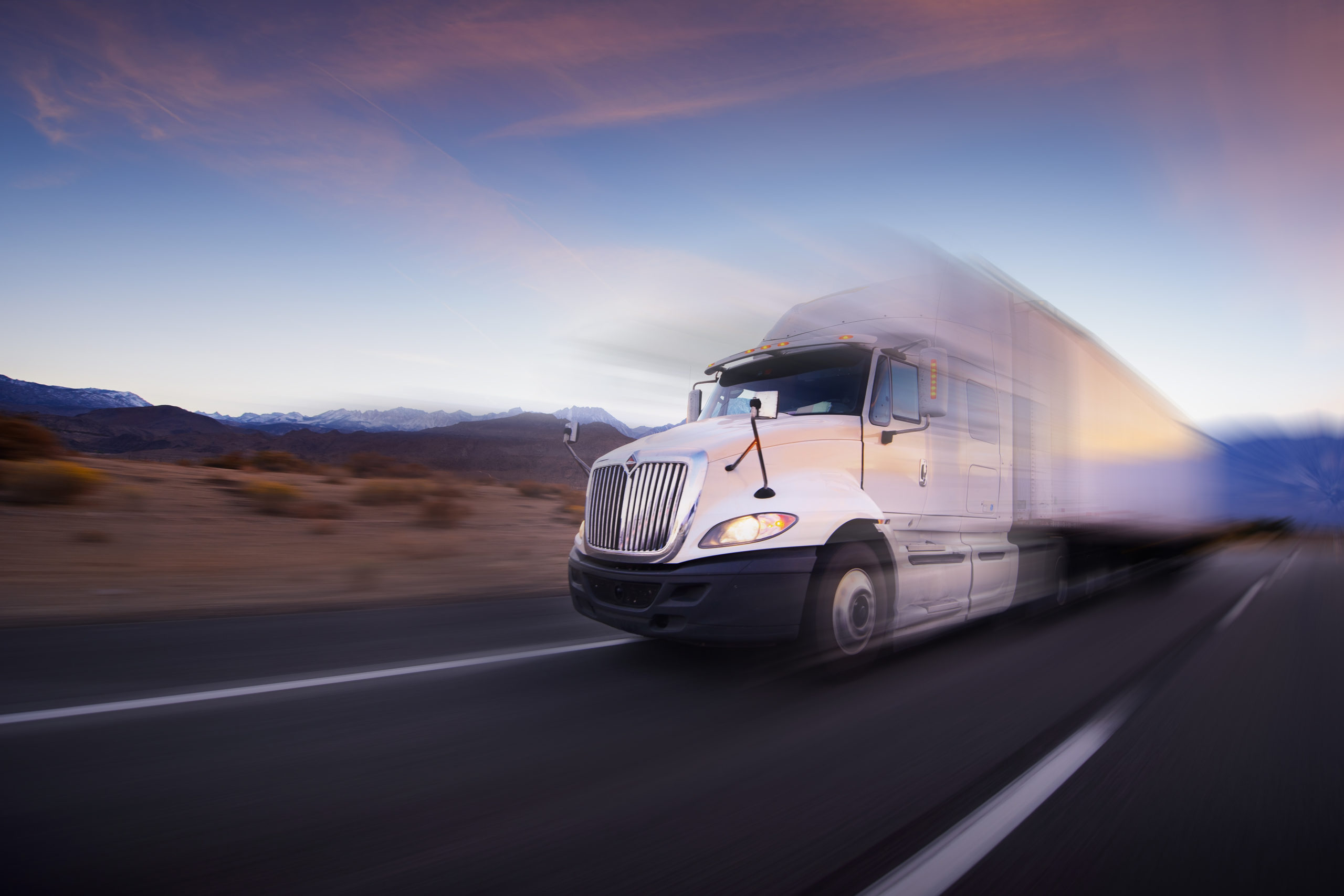 Truck with motion blur