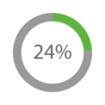 Gray and green circle with 24% inside